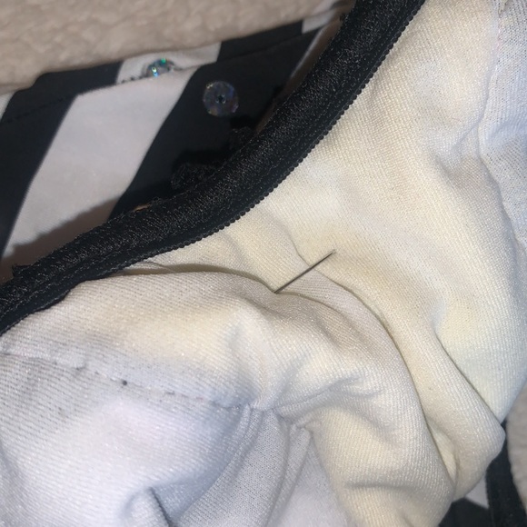 Dansco Leotard MC Black & White w/ Pink Sequin Trim Blue Ribbon EUC Dance - Picture 5 of 14